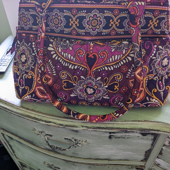 Vera Bradley Floral Bowler Bag in Purple and Yellow - Picture 3 of 7